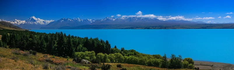 Fotobehang Nieuw-Zeeland Uitzicht op Mount Cook vanaf Lake Pukaki, Nieuw-Zeeland