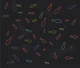 Bowling background. Skittles everywhere.