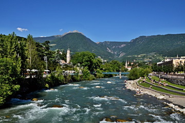 Merano-river Passer, tributary of the Adige