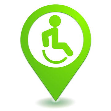 handicapé sur symbole localisation vert