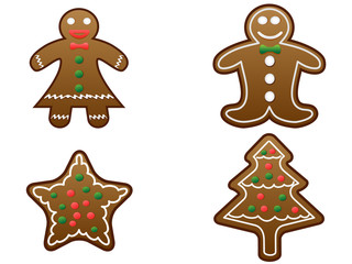 gingerbread cookies set vector