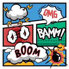 Vector comic speech bubbles illustration