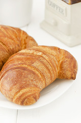 Close up of croissant