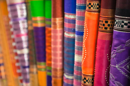 Handcrafts shot at the market in Morocco
