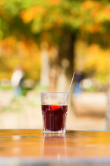 Glass of hot wine