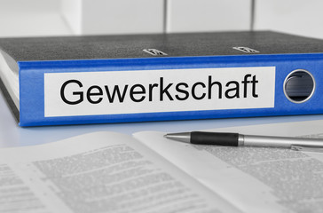 Aktenordner mit der Beschriftung Gewerkschaft
