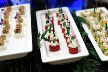 Plate with plums cream canape