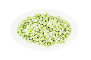 Frozen peas in isolate on white.