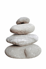Fototapeta na wymiar balancing stones isolated on white background. zen stones