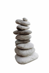 balancing stones isolated on white background. zen stones