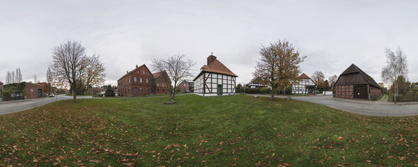 Panoramic view of the typical village in Lower Saxony