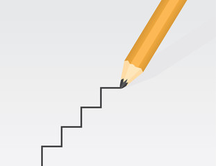 Large pencil drawing stairs upwards