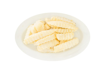 Frozen potato in isolate on white.