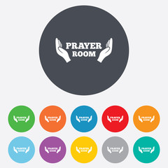 Prayer room sign icon. Religion priest symbol.