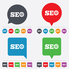 SEO sign icon. Search Engine Optimization symbol.