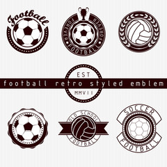 Football retro styled emblem