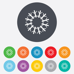 Snowflake artistic sign icon. Air conditioning.