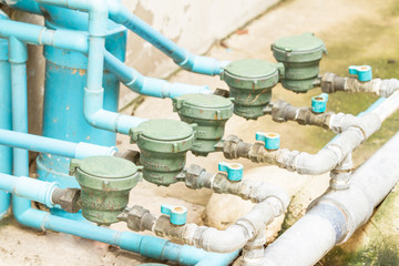 Water meter and pipes