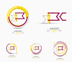 Award icon set, Logo collection
