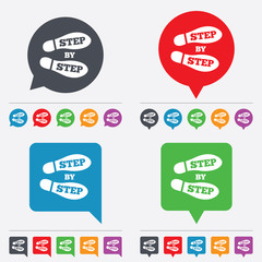 Step by step sign icon. Footprint shoes symbol.