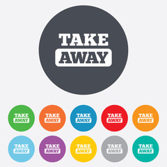 Take away sign icon. Takeaway food or drink.