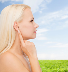 clean face of beautiful young woman