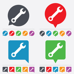 Wrench key sign icon. Service tool symbol.
