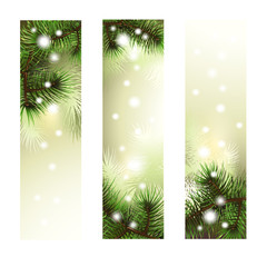 Fototapeta na wymiar Christmas green banner