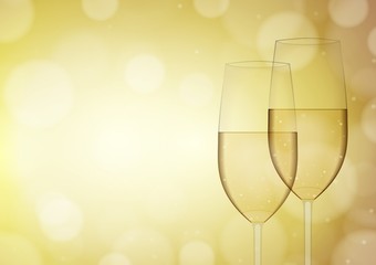New year with shampagne background vector illustration