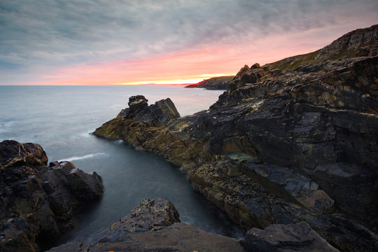 Coastline near St. Ives in Cornwall, UK.