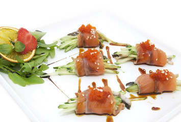 Fish rolls with herbs