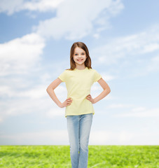 smiling little girl in casual clothes