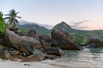 Rock Formations at Anse Trusalo on Mahe Seychelles
