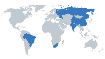 Fototapeta na wymiar World Map BRIGS Countries EPS8 Vector