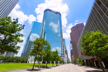 Stoff pro Meter Houston skyline cityscape in Texas US © lunamarina