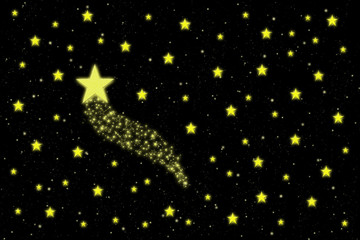 Obraz na płótnie Canvas Comet in the starry sky, black background