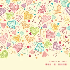Gordijnen Vector doodle hearts heart silhouette pattern frame © Oksancia
