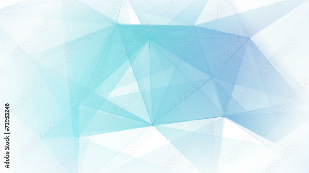 Poster blue triangles on white background loop