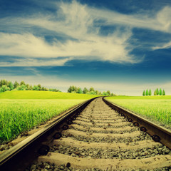 Fototapeta premium Railroad. Abstract rural landscape for your design