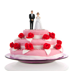 Wedding cake with couple