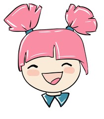 illustration laughing girl
