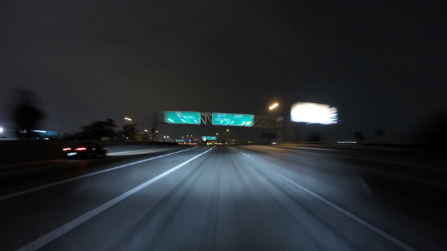 Los Angeles Night Driving Time Lapse