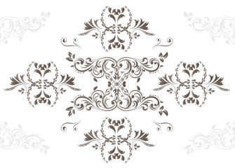 Background seamless ornamental pattern, illustration on white