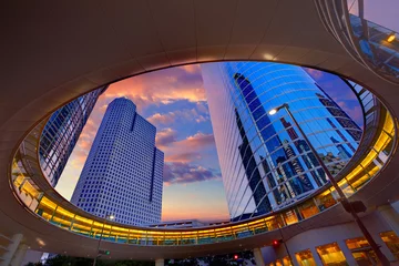 Fotobehang Houston Downtown sunset skyscrapers Texas © lunamarina