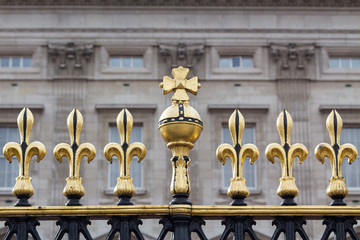 Detail of the gate of Buckingham Palace