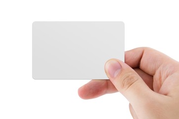 Obraz premium Blank credit card or business card isolated on white background