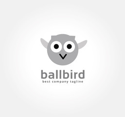Abstract vector cartoon owl logo icon concept. Logotype template