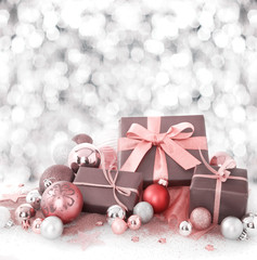 Fototapeta na wymiar Decorative Christmas gift arrangement