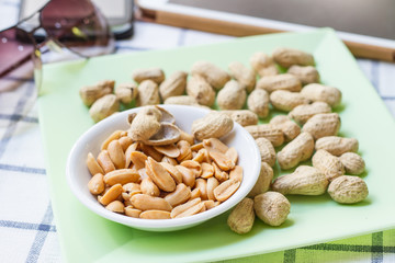 Seeds, peanuts  on a white background.