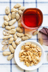 Seeds, peanuts  on a white background.